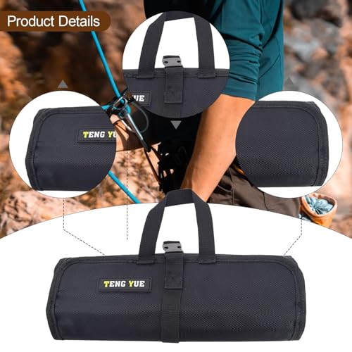 harayaa Climbing Bag Collection Bag Hanging Storage Bag Holder Organizer Pouch Oxford Cloth Antiscratch Waterproof Suitable for Hiking Camping Trave, Black