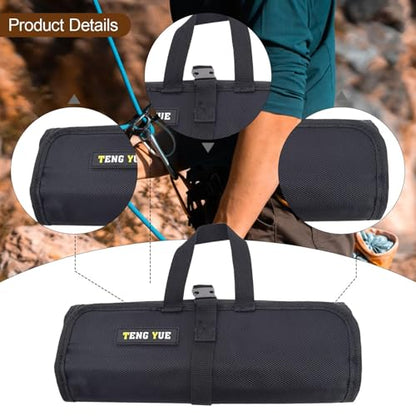harayaa Climbing Bag Collection Bag Hanging Storage Bag Holder Organizer Pouch Oxford Cloth Antiscratch Waterproof Suitable for Hiking Camping Trave, Black