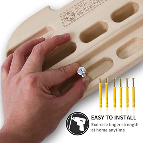 POWER GUIDANCE Rock Climbing Hangboard Wooden Hand Grip Strengthener Forearm Exerciser for Climbers Athletes