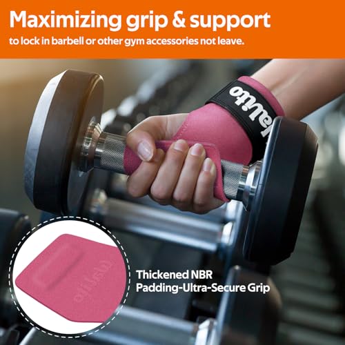 Weight Lifting Wrist Strap，Double Layer Leather Wrist Wraps with Neoprene Padding for Weightlifting & Deadlifts – Adjustable Gym Straps for Men & Women - color: Rose