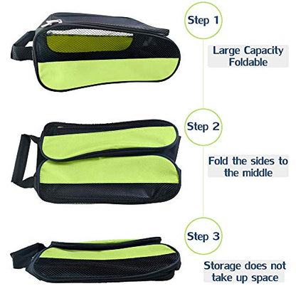 Outdoor Golf Shoes Bags Travel Shoes Bags Zippered Sport Shoes Bag (Green) - color: Green