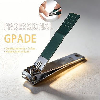 Professional Manicure Pedicure Set 10PCS Stainless Steel Nail Clipper Grooming Kit with Cuticle Trimmer Toenail Cutter Nail File Tweezers Ear Pick Travel Case for Hand Foot Care Emerald Green