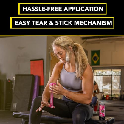 Goat Tape Super Stretchy Thumb Tape - Weightlifting Hook Grip Tape & WOD Tape for Cross Training, Gym Workout Tape, Athletic Finger Wrap - Flexes with Every Move - 15 Feet per Roll (Pink 4-Pack) - color: Pink 4-pack