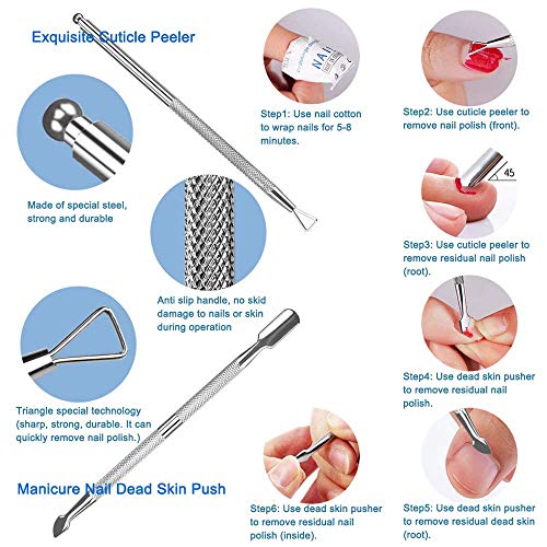 Professional Cuticle Nippers Kit, Cuticle Trimmer with Cuticle Pusher & Other Durable Nail Care Manicure Kit for Women, Premium Stainless Steel & Ergonomic Design, Travel & Gift