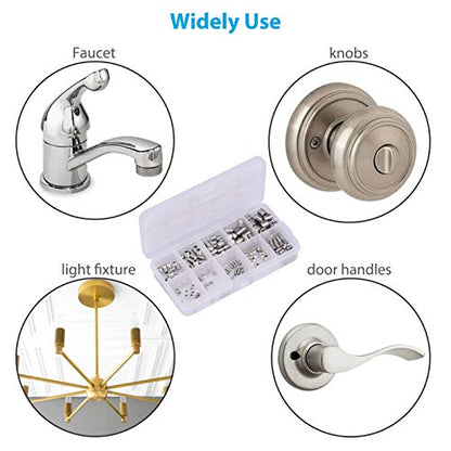200Pcs Allen Head Socket Hex Set Screw Bolts Assortment Grub Screws Kit Metric M3 M4 M5 M6 M8 w/Internal Hex Drive, Stainless Steel - color: Silver
