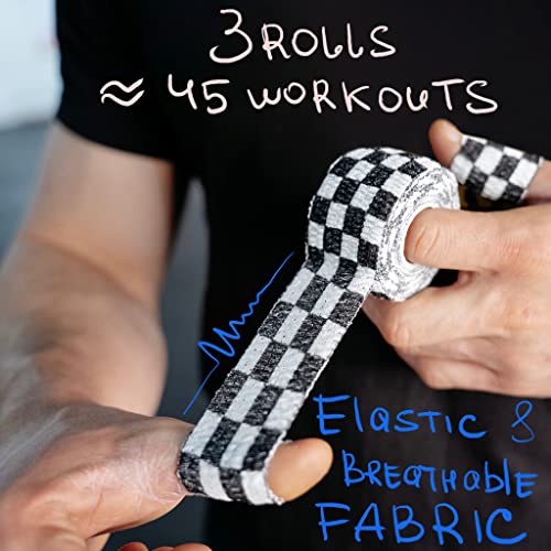 Professional Weight Lifting Thumb Tape - Protects Finger Tape, Adhesive for Powerlifting, Yoga & Gym, Hand Grip Support for Weightlifting, Deadlift, Barbell Hook Grip - color: СHESS