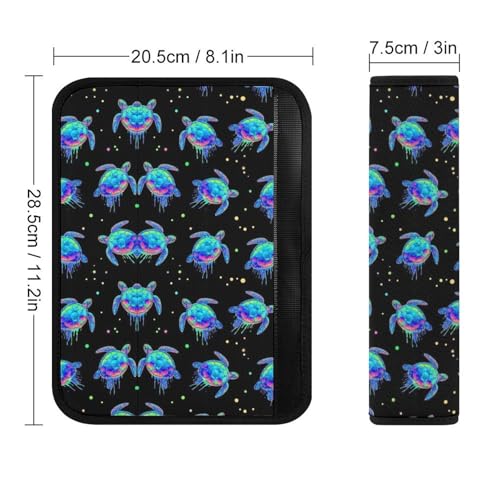 2 Pack Universal Soft and Comfortable Seat Belt Cover for Kids, Car Seats Pushchair Strollers High Chair Pushchair, Sea Turtles Blue Black Seat Belt Cushion - color: Pattern 1276