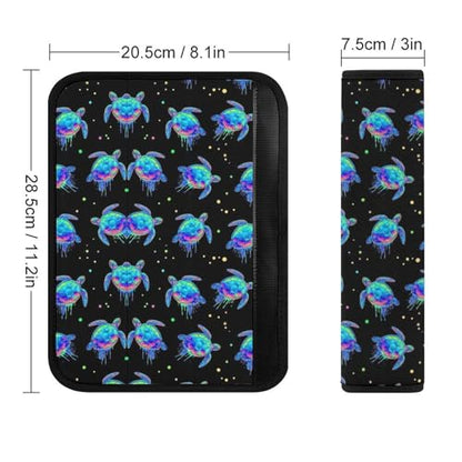 2 Pack Universal Soft and Comfortable Seat Belt Cover for Kids, Car Seats Pushchair Strollers High Chair Pushchair, Sea Turtles Blue Black Seat Belt Cushion - color: Pattern 1276