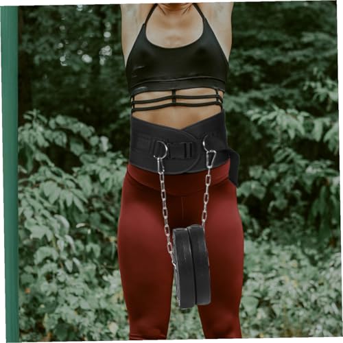 Contoured Fitness Dipping Belt with Chain for Weightlifting Weighted Dips Pull-ups Chin-ups Hip Squats Premium Training Equipment for Strength Building and Muscle Support