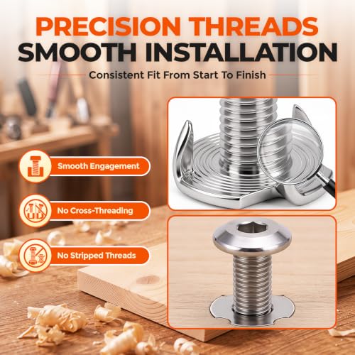 1/4"-20 T-Nut Installation Kit with Drill Guide, 16-Set 304 Stainless Steel | Complete installation kit with drill guide for straighter holes, secure fastening, and faster DIY assembly