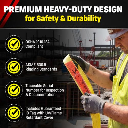 DD Sling 2" x 14' Nylon Endless Lifting Sling – USA Made | 12,800 lb Vertical, 10,200 lb Choker, 25,600 lb Basket – 2 Ply Heavy Duty 900 Webbing, Type 5 Endless Rigging Sling - size: 2"x14'