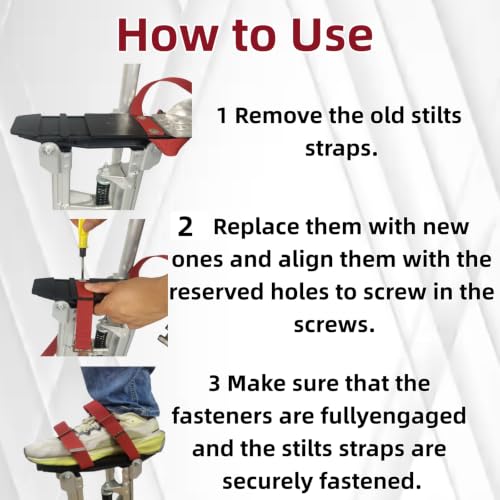 Universal Drywall Stilt Replacement Straps (4PCS) - Adjustable Nylon Leg Straps for Secure & Comfortable High Work - Construction, Painting, Plastering, Street Performances