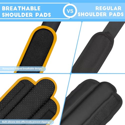ZINZ 2-Pack Universal Shoulder Pad with Ultra thick Cushion for Bag Luggage Bag Crossbody, Plus Long & Anti-Slip & Breathable,Black Yellow-2Pack - color: Black Yellow-2pack