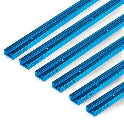 POWERTEC 71158-P3, 6 Pack, 48 Inch Double-Cut Profile Universal T-Track with Predrilled Mounting Holes, Aluminum T Track for Woodworking Jigs and Fixtures, Drill Press Table, Router Table, Workbench - size: 48" T track, 6PK