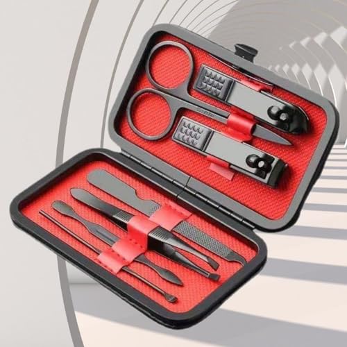 Manicure Set Personal Care Nail Clipper Kit Professional Manicure Pedicure Set Mens Accessories Personal Care Nail Grooming Present for Men Husband Boyfriend Parent, Black - color: Black
