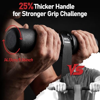 FitBeast Wrist Roller Forearm Strengthener with Grip Trainer & Loading Pin | Thicker Handles, Adjustable Resistance Grip Strength Trainer, Loading Pin Fits 1" and 2" Plates for Grip and Wrist Training