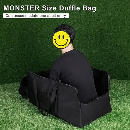 Extra Large Travel Duffle Bag - Heavy Duty Sports Gym Equipment Bag for Traveling & Camping (Black, 32.6-Inch)