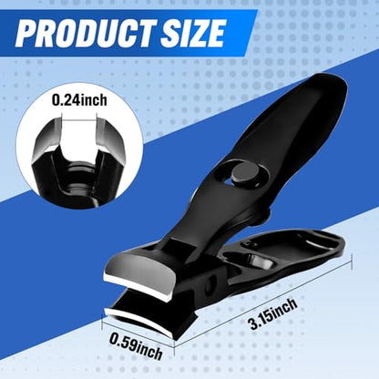 Wide Jaw Nail Clippers, Stainless Steel, Professional Fingernail Clipper | Heavy Duty Toe Nail Clippers for Men Women Seniors, Ultra Sharp, Anti Splash Design, 2 Pack - color: 2pack