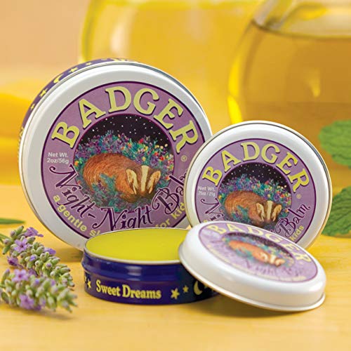 Badger - Night Night Balm, Chamomile & Lavender, Natural Sleep Balm for Kids, Scented Relaxing Balm for Children, Kids Organic Sleep Balm, 2 oz (2 Pack) - size: 2 Ounce (Pack of 2)