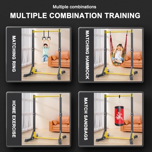 Pull Up Station, 11-Level Height Adjustable Pull Up Bar Stand, Free Standing Pull Up Bar for Home Gym Multi-Function Strength Training Pull Up Dip Station, Power Tower