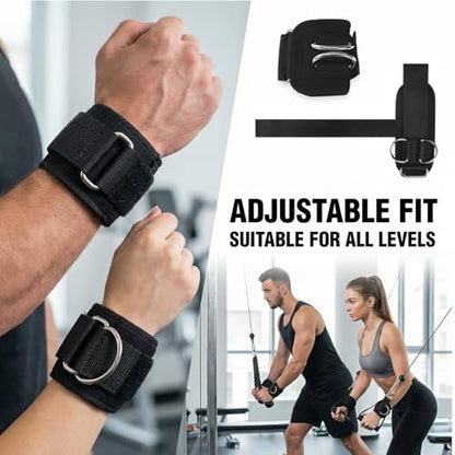 Weight Lifting Wrist Straps with D-Rings,Weight Straps,Heavy Duty Wrist Wraps,for Men & Women,Deadlifts,Pull-Ups,Cable Machines,Snatches