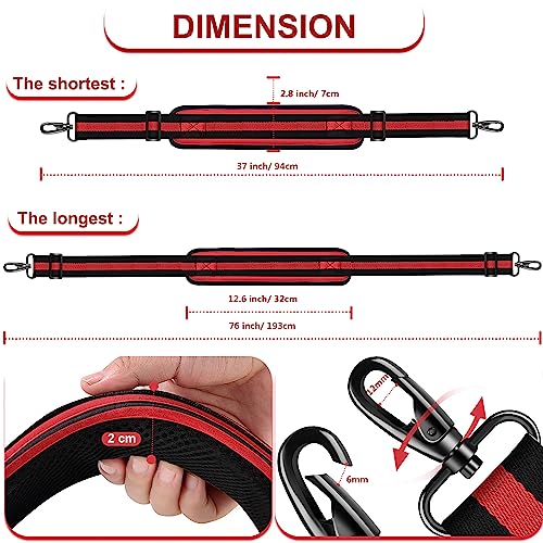 ZINZ Ultra-Thick Fixed Pad Shoulder Strap 76-inch Universal Bag Strap with Breathable Cushion and Dual Balanced Adjustable Buckles for Laptop Bag Luggage Messenger Bag Crossbody etc -Stripe-BRB - color: Stripe-brb
