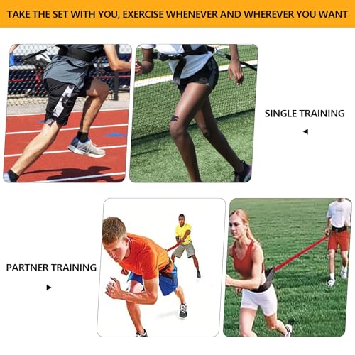 80lb Resistance Band Finess Training Set, Shoulder Belt Explosive Speed Agility Training Equipment Double People Physical Exercising Suit for Various Sports - size: 9.8ft