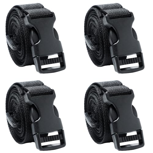 Utility Straps with Quick Release Buckle, Adjustable Nylon Travel Belt TSA Approved, Backpack Accessory Strap, Travel Accessories 4 Pack