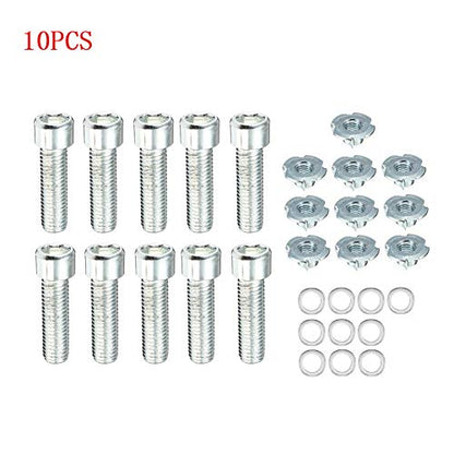 Generic 10pcs T-nut Rock Climbing Four Claw Wall Rock Climbing Stones Mounting Hardware Zinc Plated Climbing Stones Screws T Pronged
