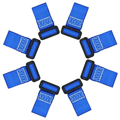Ninja Slackline Buckle Straps - 8pc Removable Hanging Loops for Ninja Obstacle Course Training, Attaching Ninja Obstacle Accessories - Durable Buckle Straps - Blue Color - style: Buckle Straps