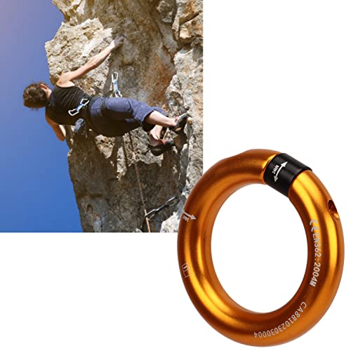 Rappel Ring, Rock Climbing O Ring Safe to Use Abrasion Resistance Uniform Force for Mountaineering - color: Gold