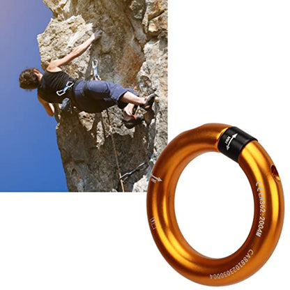 Rappel Ring, Rock Climbing O Ring Safe to Use Abrasion Resistance Uniform Force for Mountaineering - color: Gold