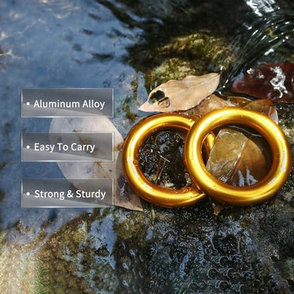 NewDoar Rappel Ring 25kN Gold Large O-Ring Rope Connector for Rock Climbing Arborist Rescue Hammock and Slackline - color: Gold Large 2pcs