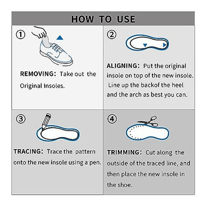 5 Pairs Shoes Insoles for Men Women Work,Elastic Shock Absorbing Breathable Shoe Insoles,for Boot Sneakers Hiking Replacement Insoles (XL [US M:10.5-12/W:12-15])