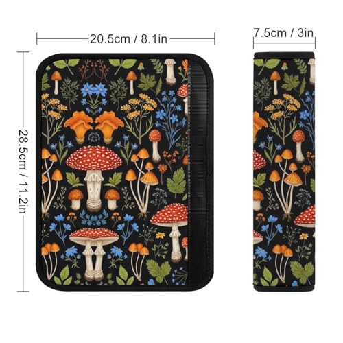 1 Pair Universal Soft and Comfortable Car Seat Belt Pad for Girls and Boys, Most Cars, Mushroom Black Harness Pads Strap, Neck and Shoulder Support - color: Pattern 629