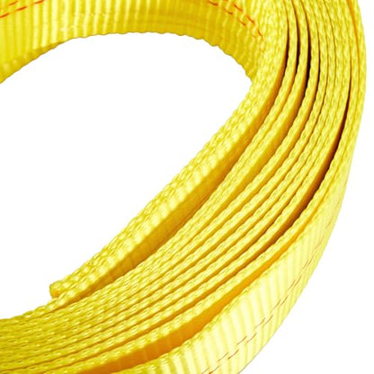 Pindex 2 Pack 2" x 8' Upgrade Web Lifting Sling & 1/2" D Ring Shackle 13000 Lbs Breaking Force 3500 Lbs Pulling Forces Lift Sling Straps for Rocks Trees Mowers Tool in Trailers Tractors Trucks, Yellow - size: 2" x 8' & Ring Shackle