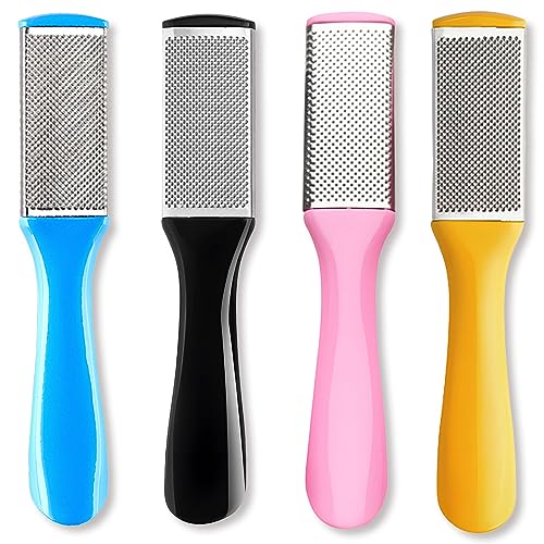 4 Pcs Pedicure Foot Files Callus Remover with Double Sided Feet Rasp for Dead Skin - Professional Foot Care Tools to Removes Hard Skin Corns for Dry and Wet Feet