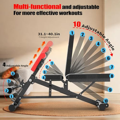 K KINGKANG Weight Bench,Load 500LBS Roman Chair Adjustable Decline/Flat | 5x5cm Commercial-Grade Carbon Steel Frame, 5cm Thick Cushion Relieves Fatigue, Breathable Easy-Clean Leather - color: Daek Gray