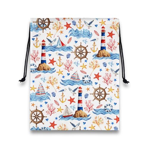 Gymnastics Grip Bag Lightweight Small Drawstring Grip Bags for Gymnasts - color: Coastal Maritime Blue