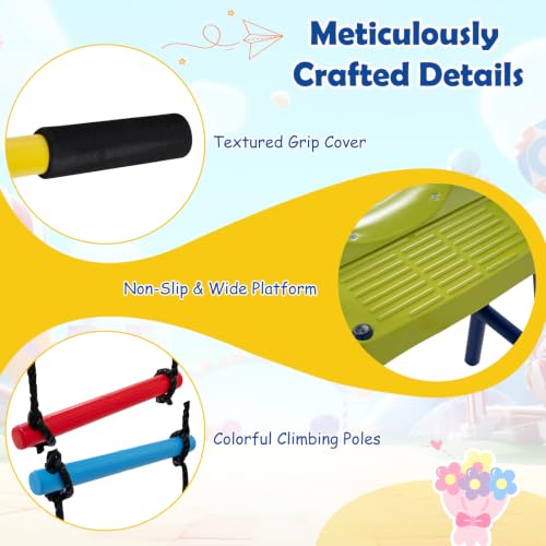 Costzon 7-in-1 Indoor Jungle Gym for Toddlers | Indoor Kids Gym for Exercise, Pull-up Bar, Rope, Gymnastic Rings, Solid Wall Set up, Climber Toys Boys Girls Gift - style: 7-in-1 Climbing Toys with Slide