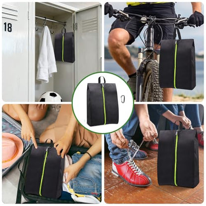 Roliwils 2 Pack Smell Proof Shoe Cleat Bag with Reinforced Handle | Odor-resistant Cleat Bag with Carabiner | Travel Shoe Organizer for Men | Baseball Soccer Footwear Storage - size: 2P