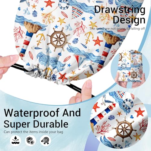Gymnastics Grip Bag Lightweight Small Drawstring Grip Bags for Gymnasts - color: Coastal Maritime Blue