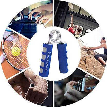 2 Pack Hand Grip Strengthener Set, Forearm Exerciser, Finger Gripper, Grip Strength Trainer, Hand Grip- Soft Foam Hand Exercise for Quickly Increasing Wrist Forearm and Finger Strength - color: Blue