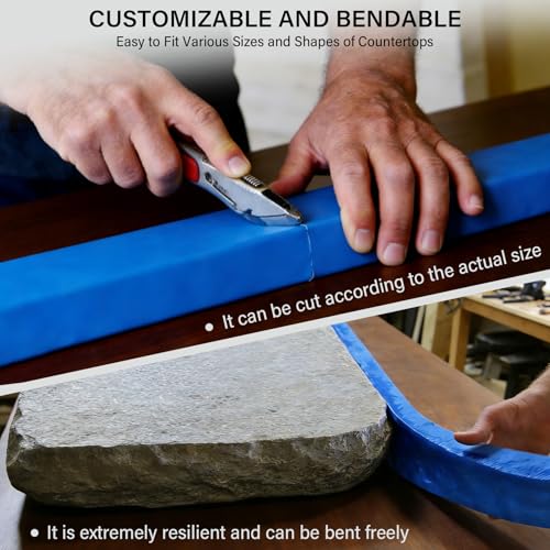 102.36" L x 2.17" W x 0.59" T Concrete Edge Mold, Stone Rock Edge Form Liner, Concrete Countertop Edge Form with Chiseled Stone Finish for Countertops, Steps, Benches & Fireplace Edging - size: 102.36 L x 2.17 "W x 0.59 "T