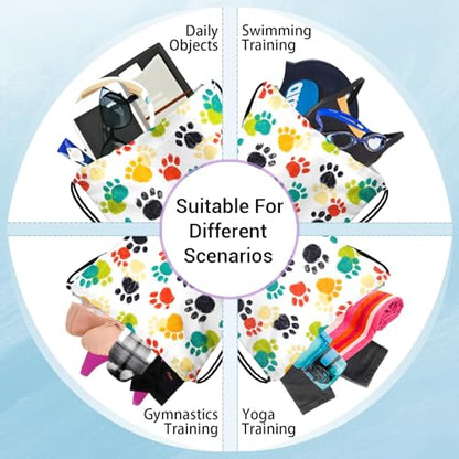 Gymnastics Grip Bag Lightweight Small Drawstring Grip Bags for Gymnasts - color: Animal Paws-multi