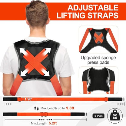 Moving Straps,Adjustable Shoulder Furniture Moving Lifting Strap Easily and Safely for 2 Movers Moving Furniture, Appliances, Mattresses,Heavy Duty up to 800 lbs - color: Orange & Black