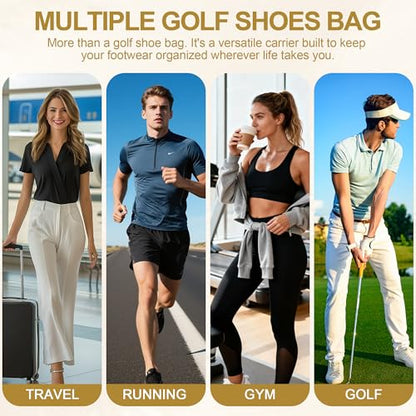 Golf Shoe Bag Gift for Men, Best Dad Golf Gift, Waterproof Travel Shoes Carrier with Handle and Zipper with Ventilated Mesh, Lightweight Portable Golf Accessories Pouch Bag for Gym Sports Outdoor - style: Best Dad Gift