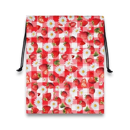Gymnastics Grip Bag Waterproof Gymnastics Pouch Stawberries Daisy String Bag for Gym - color: Stawberry Red