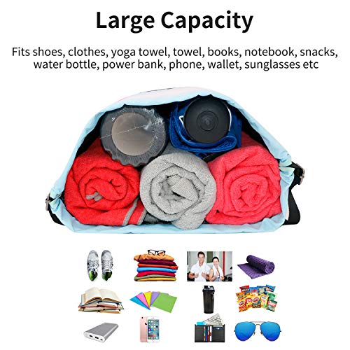 Waterproof Drawstring Bag, Gym Bag Sackpack Sports Beach Backpack for Men Women - color: 08-gradual Rainbow
