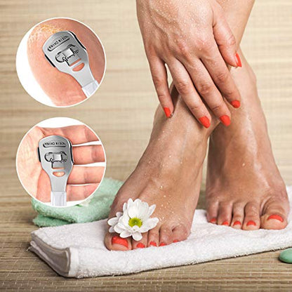 Callus Shaver Set, 50 Blades 1 Stainless Steel Shaver 1 Foot File, 52 Pcs | Callus Remover for Feet and Hands, Foot Razor Kit, Hard Skin, Replacement Blades Included
